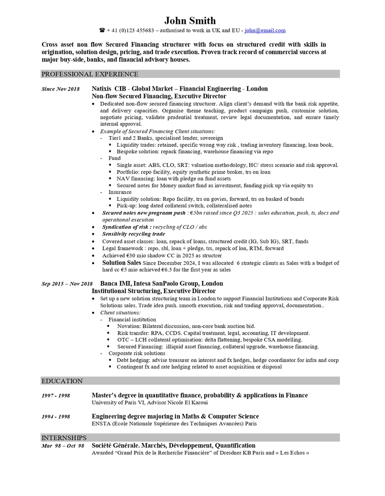 Unformatted candidate resume - messy, inconsistent formatting